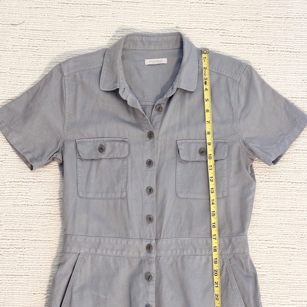 OUTERKNOWN S.E.A. Women’s S Dark Grey Utility Jumpsuit Short Sleeve Linen Blend - Picture 7 of 16